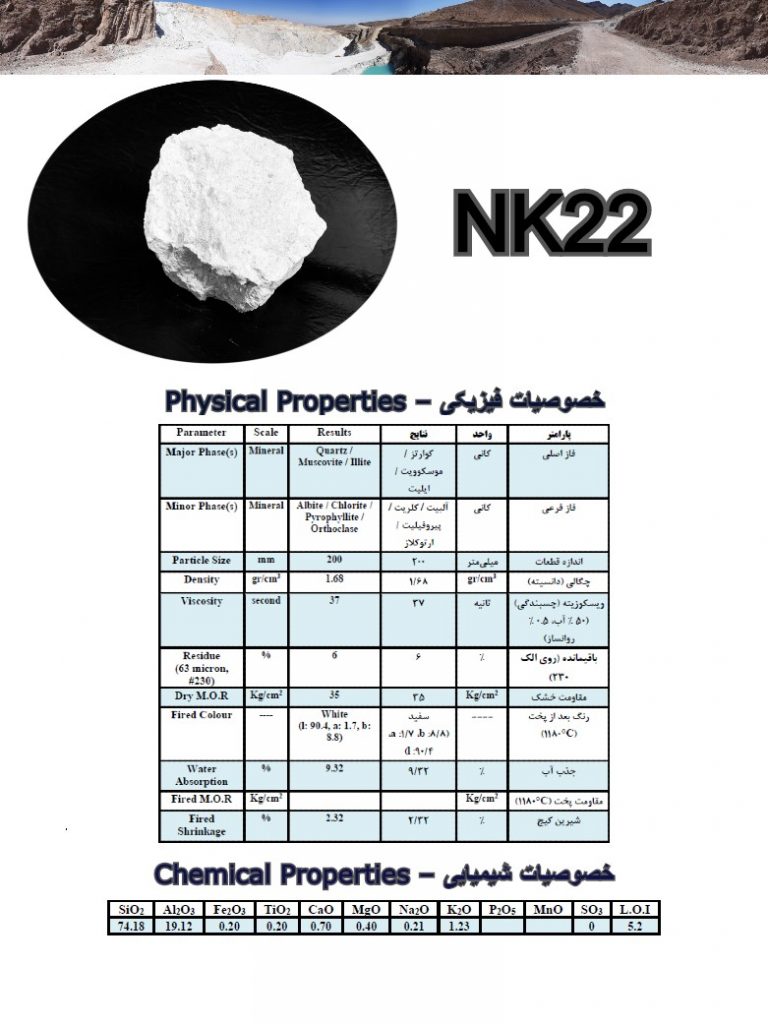 اطلاعات محصول معدنی NK22